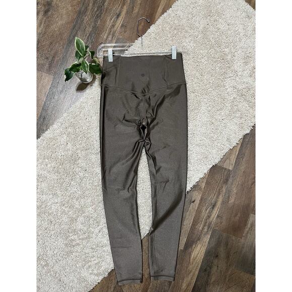 Athleta Small Coffee House Brown Metallic Elation Shine High Waisted Leggings - Picture 3 of 8